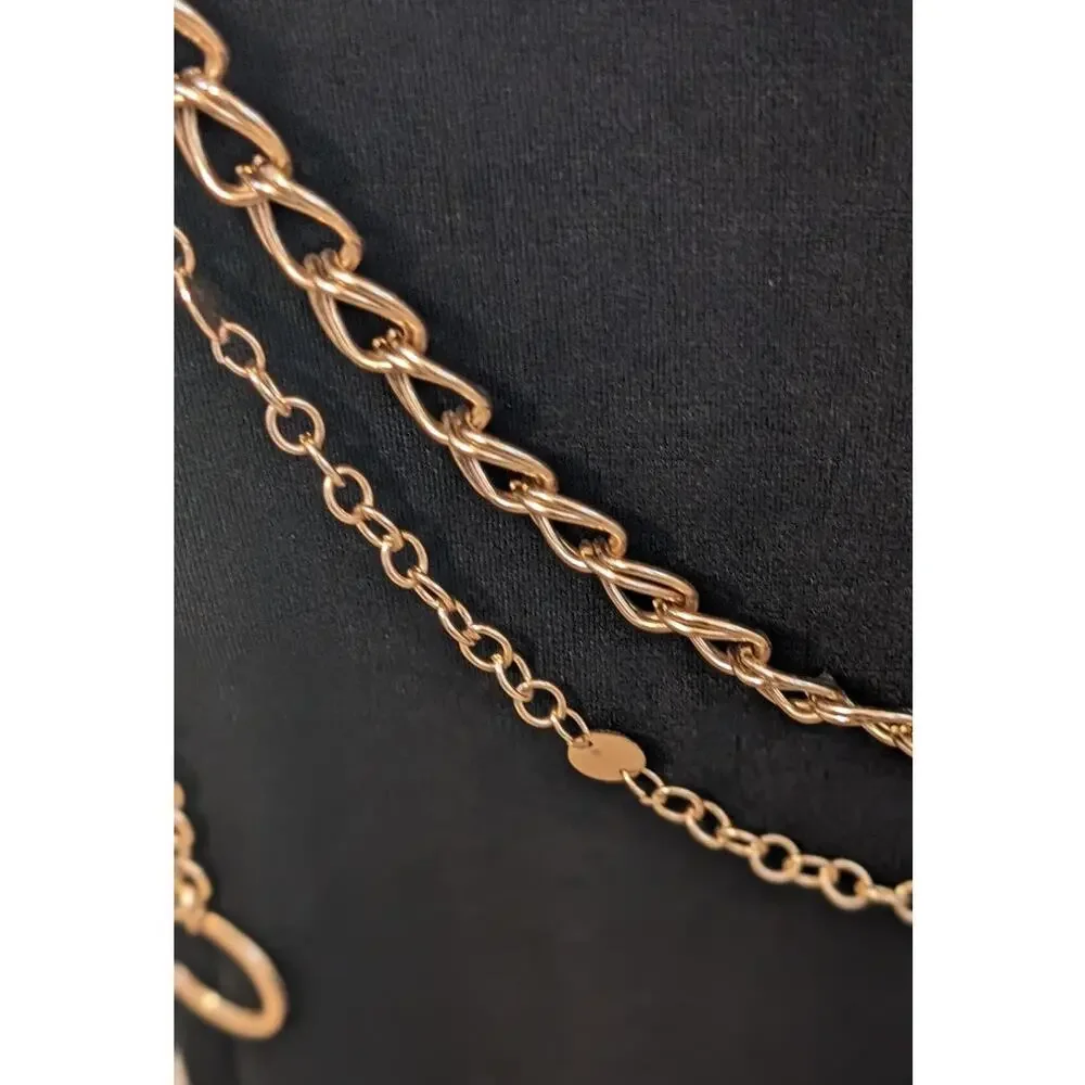 Vintage Gold Tone Double Chain Link Belt 41-48